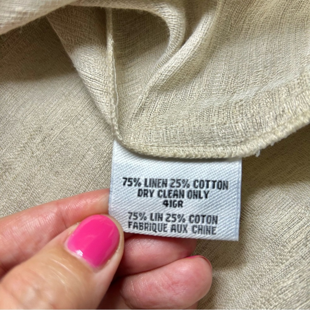 Eileen Fisher Linen & Cotton Neutral Beige Lagenlook Button Front Tunic Jacket S - Picture 13 of 15